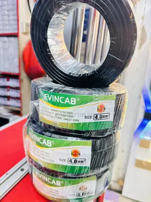 Evincab 4.0mm Single Core Cable 90m(Black) – Pure Original Copper