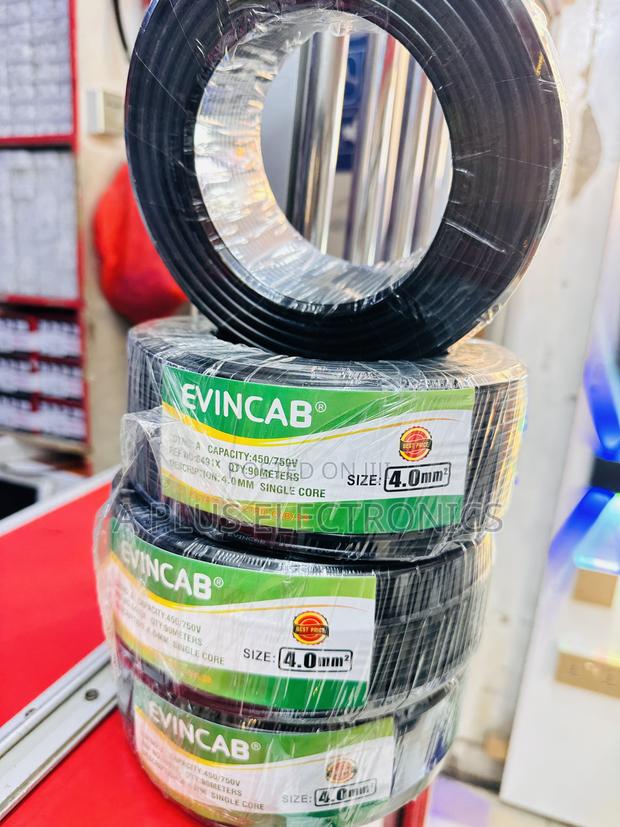 Evincab 4.0mm Single Core Cable 90m(Black) – Pure Original Copper - thumbnail 3