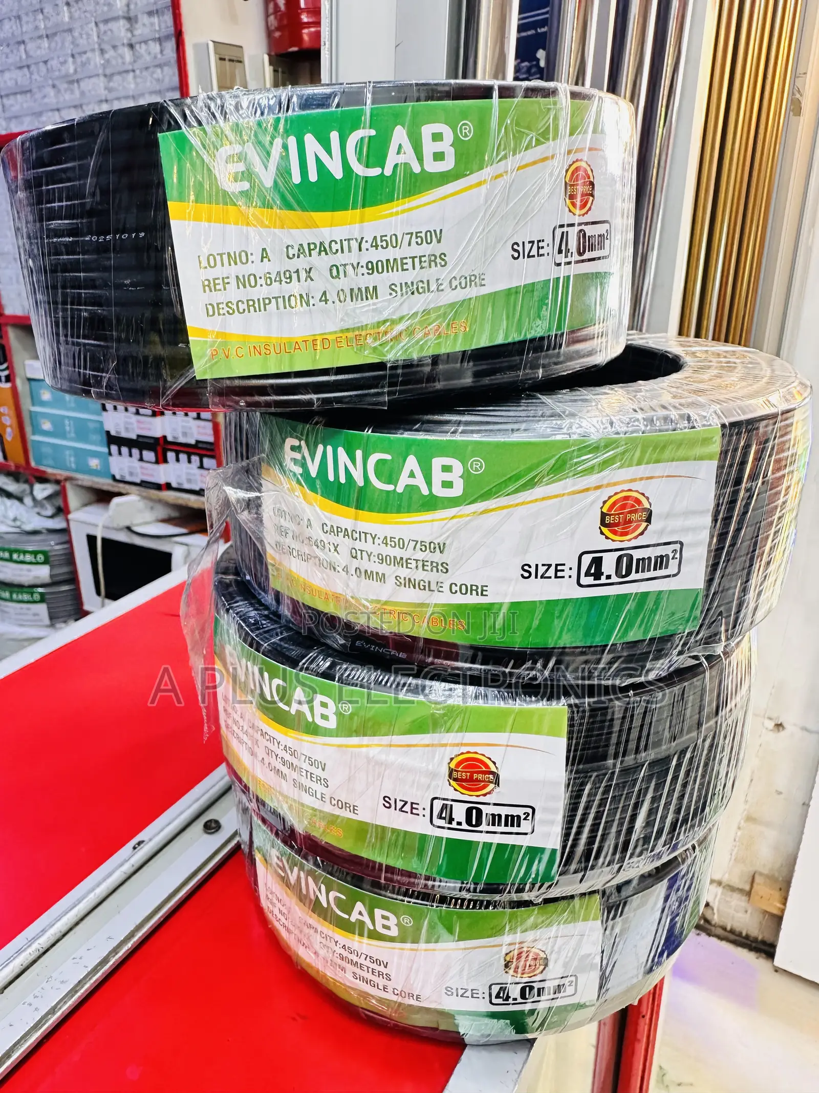 Evincab 4.0mm Single Core Cable 90m(Black) – Power Wire
