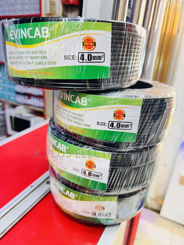 Evincab 4.0mm Single Core Cable 90m(Black) – Top Wire - main view