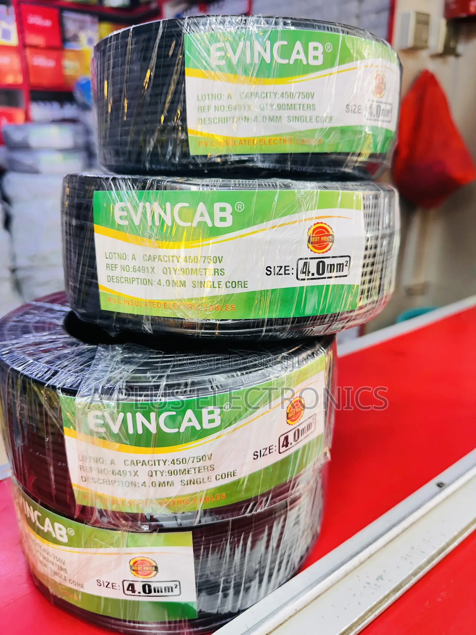 Evincab 4.0mm Single Core Cable 90m(Black) – Electricians’ Taste