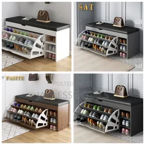 Bucket Flip Shoe Rack With Cushioned Seat