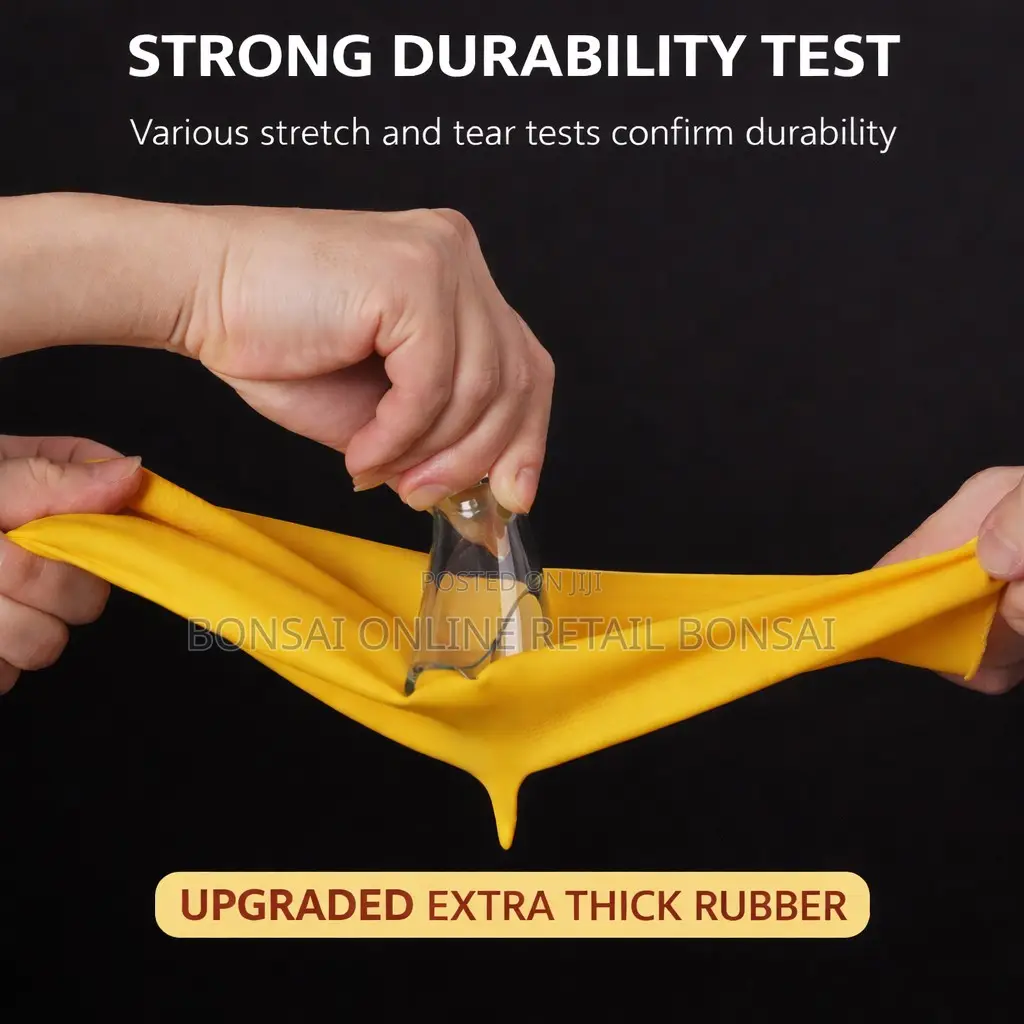 Yellow Latex Cleaning Gloves for Dishwashing and Household Tasks
