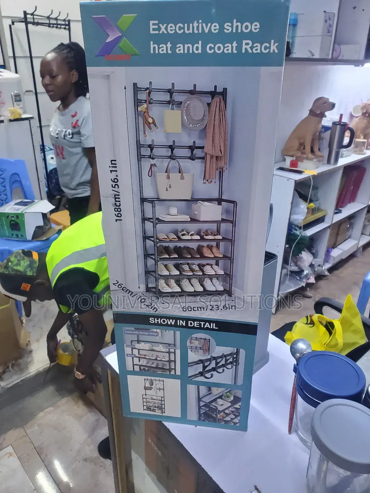 Shoe Rack With Coat Hanger