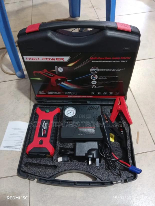 High Power Multi-Function Jump Starter Kit With an Air Compressor