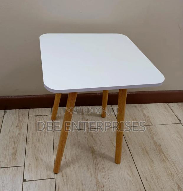 White Square Shaped Side Stool/Table - thumbnail 2