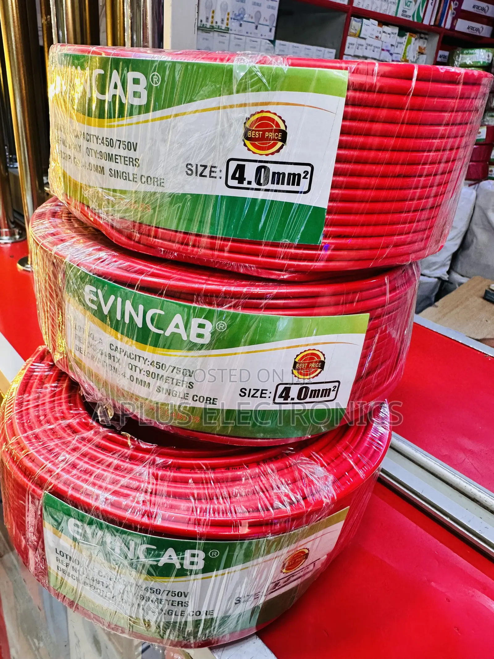 Evincab 4.0mm Single Core Wiring Cable 90m(Red) – Last Longer