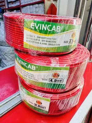 Evincab 4.0mm Single Core Wiring Cable 90m(Red) – Premium Copper