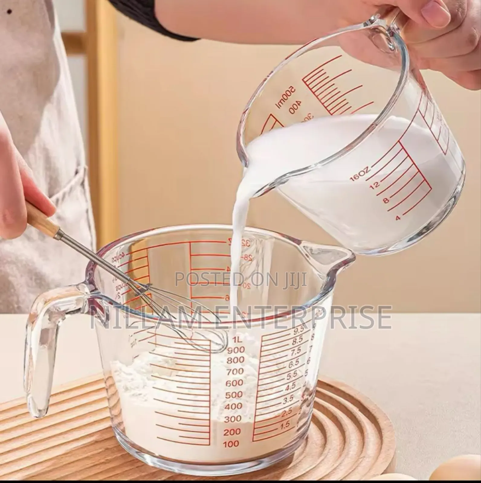 1000ml Glass Measuring Cup With Scale and Handle*