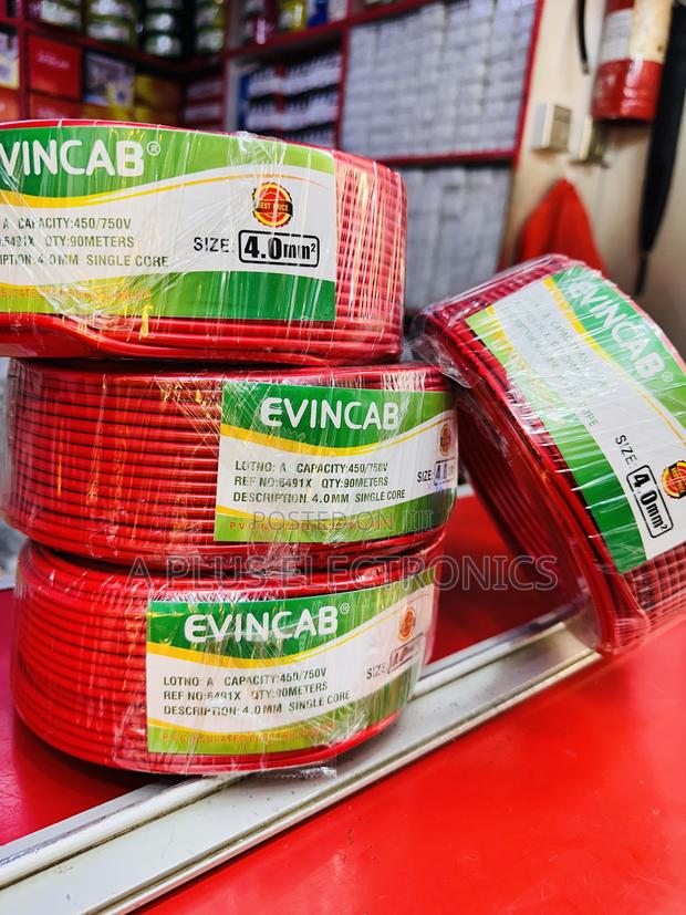 Evincab 4.0mm Single Core Wiring Cable 90m(Red) – Strong, Reliable - thumbnail 3