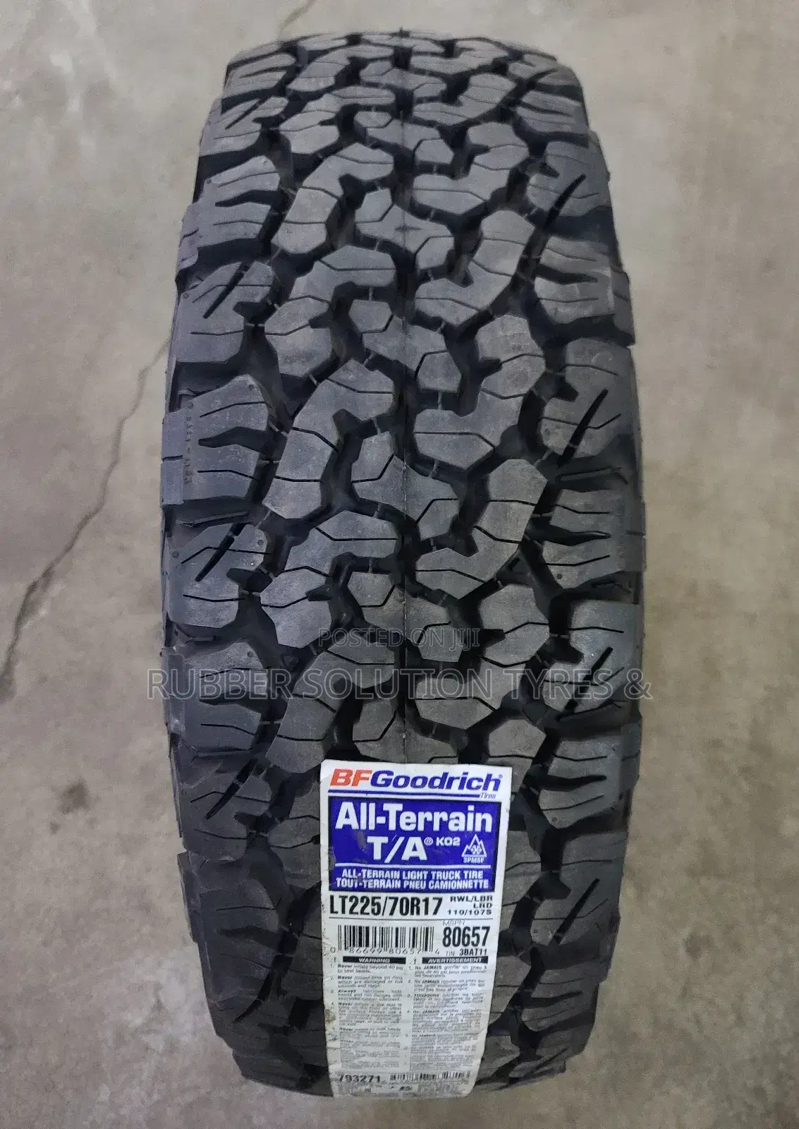 225/70 R17 Bf Goodrich Tyres a/Tk02 Made in U.S.A
