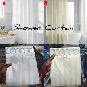 Plain Polyester Shower Curtains With Hook