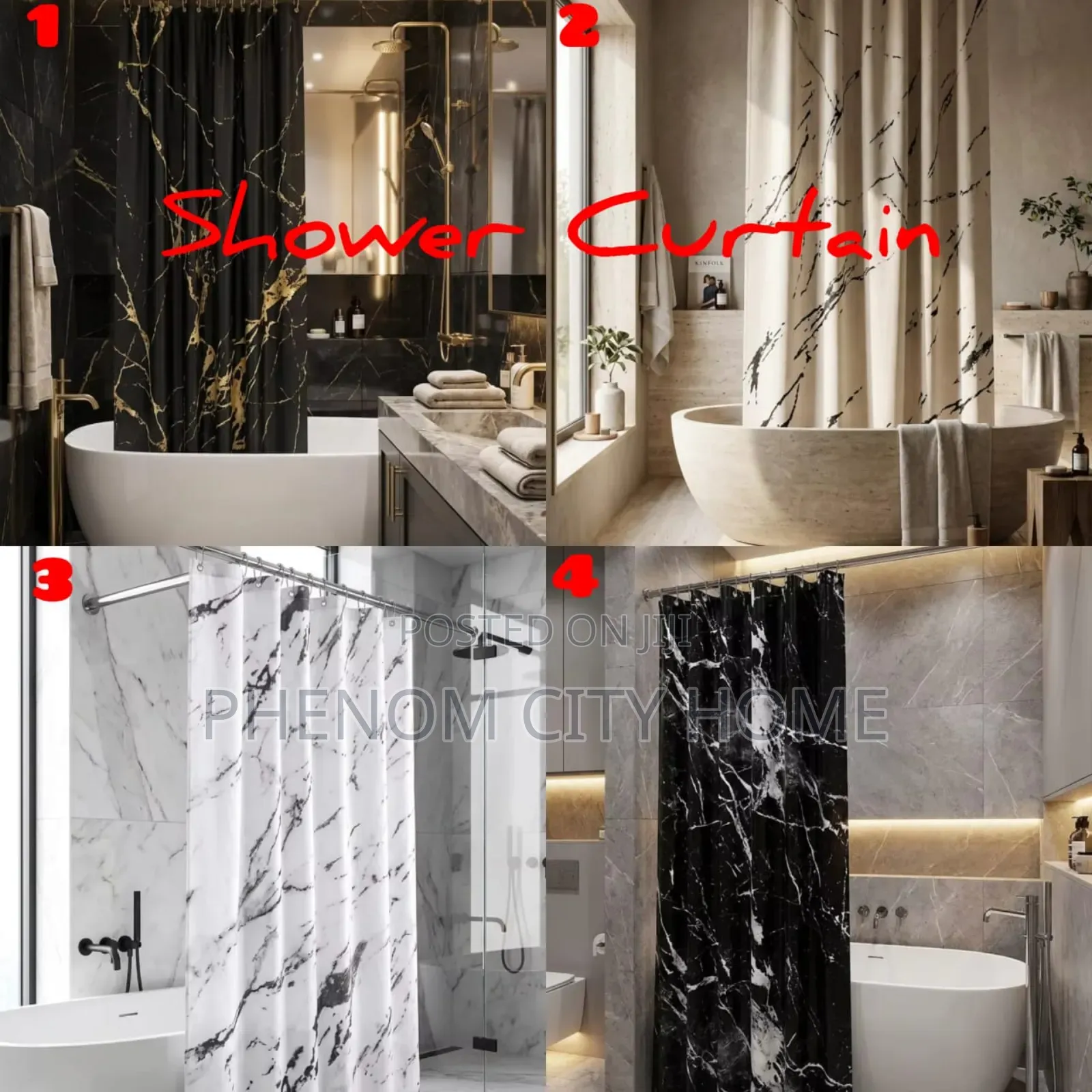 Plain Polyester Shower Curtains With Hook