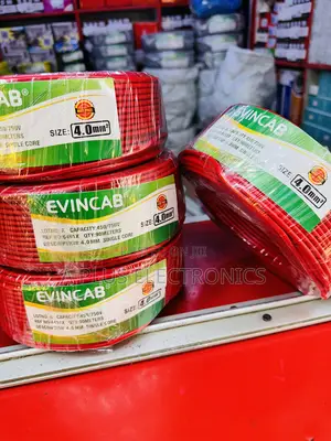 Evincab 4.0mm Single Core Wiring Cable 90m(Red) – High-Grade