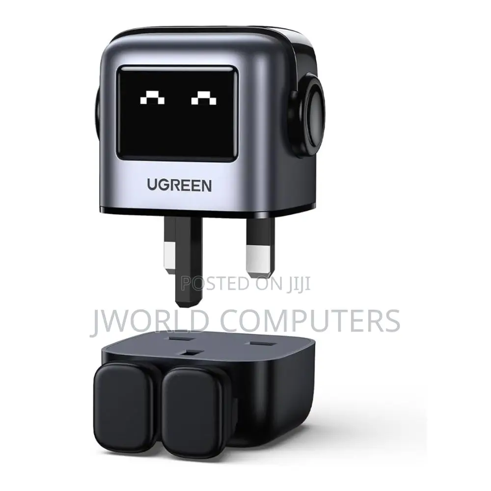 Ugreen Uno Robot 65w 3-Port Gan Fast Charger Uk Grey - Cd361