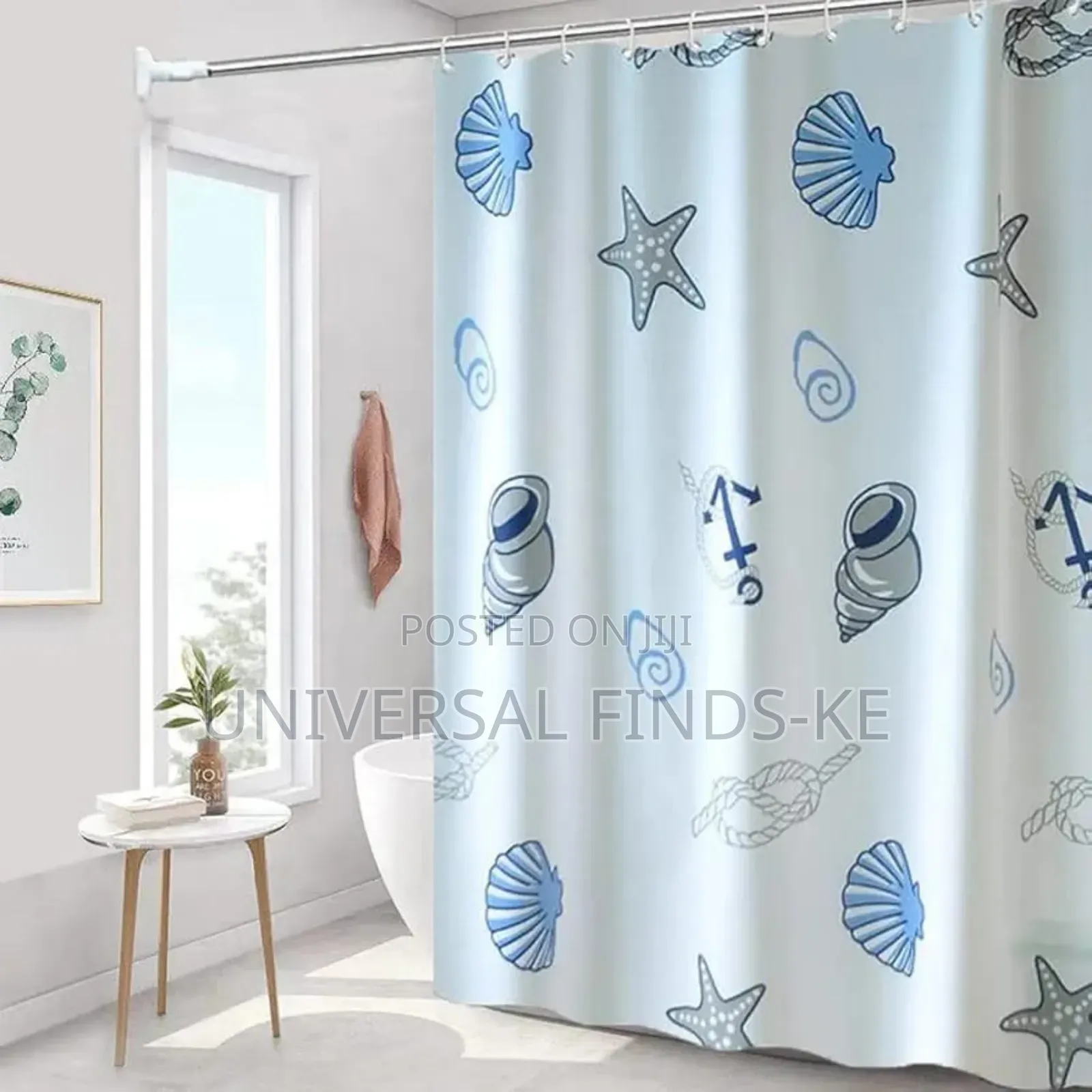 Shower Curtain With 12 Hooks
