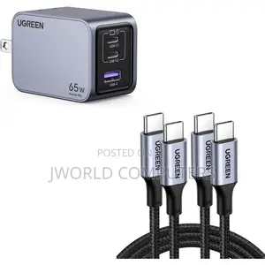 Ugreen Nexode Pro 65w 3-Port Gan Fast Charger Uk Grey