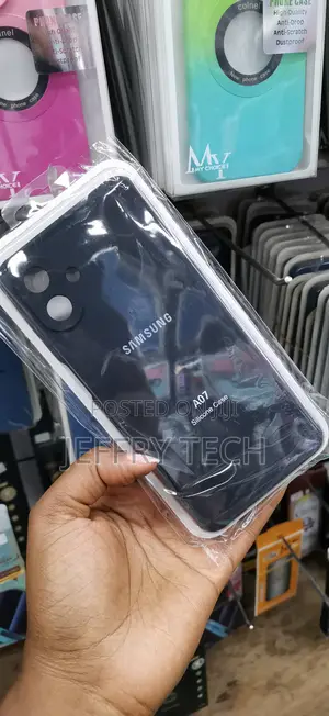 Simeordo Liquid Silicone Case for Samsung Galaxy A07-Black