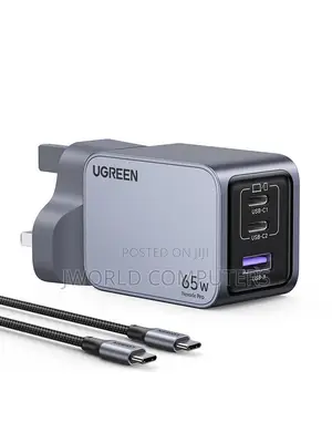 Ugreen Nexode Pro 65w 3-Port Gan Fast Charger Uk Grey