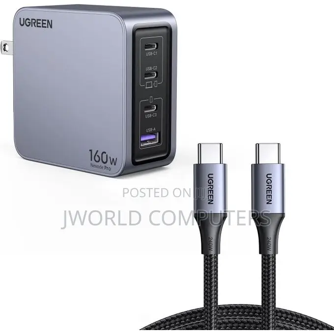 Ugreen Nexode Pro 160w 4-Port Gan Fast Charger Uk Grey