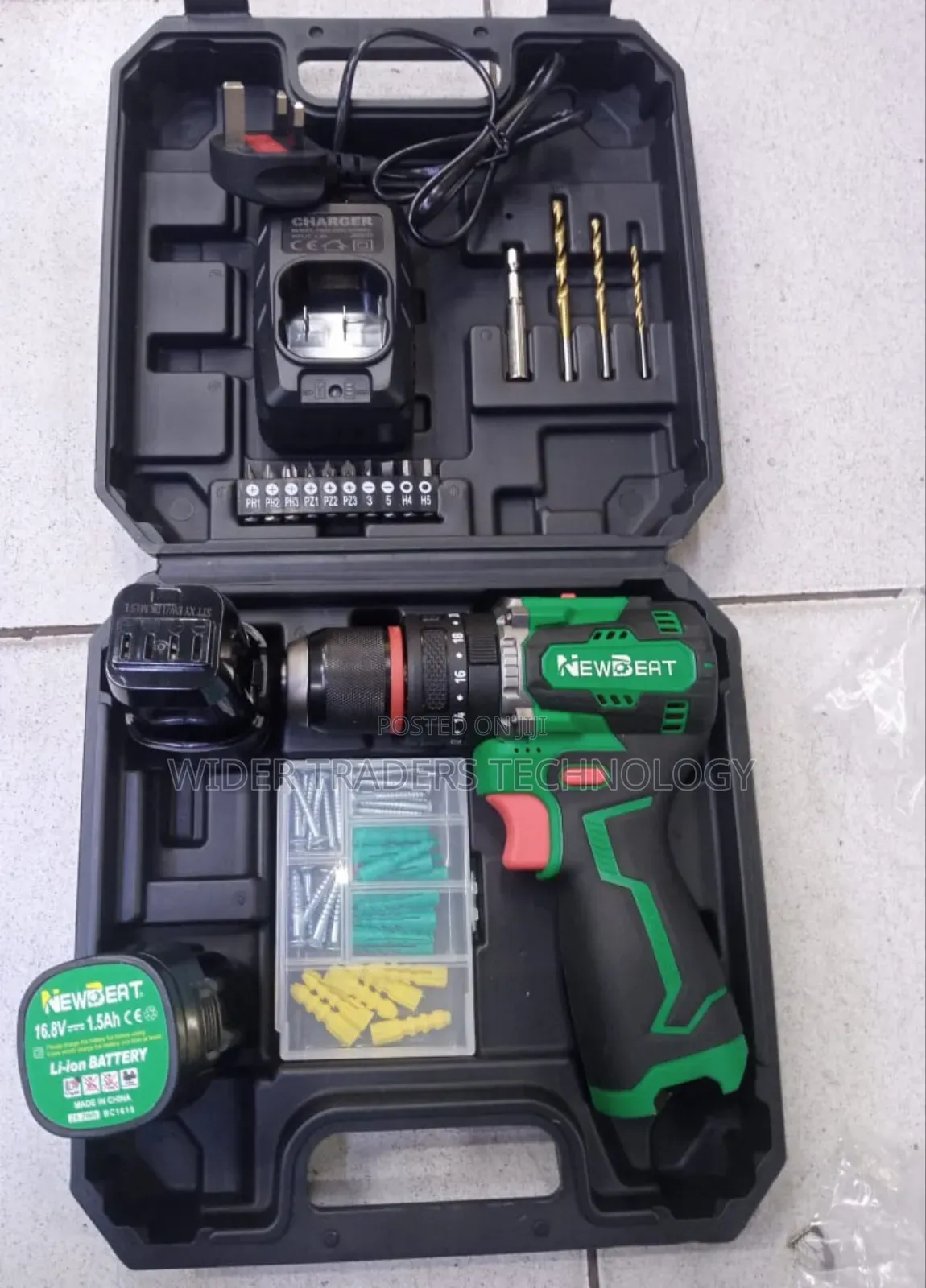 Newbeat 58pcs Cordless Drill
2pcs 16.8 Volts Lithiam Batteries