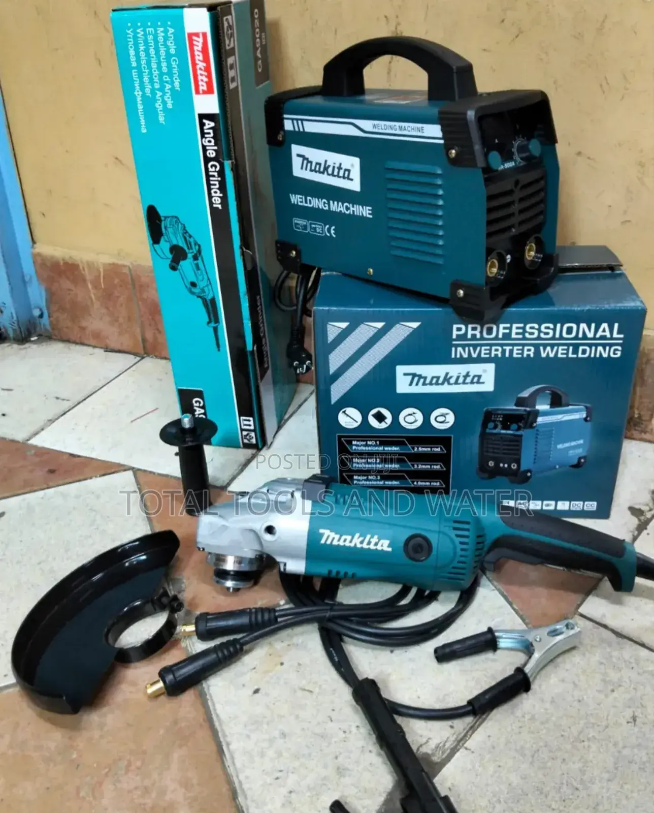 Makita Angle Grinder 2100 Watts and Welding Machine 500 Amps Combo