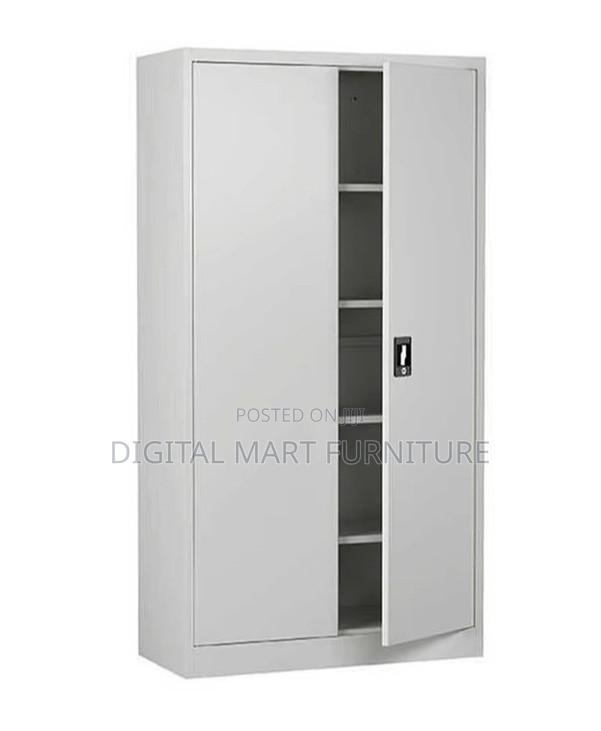 White Two Door Steel Teachers Lockable Cabinet - thumbnail 2