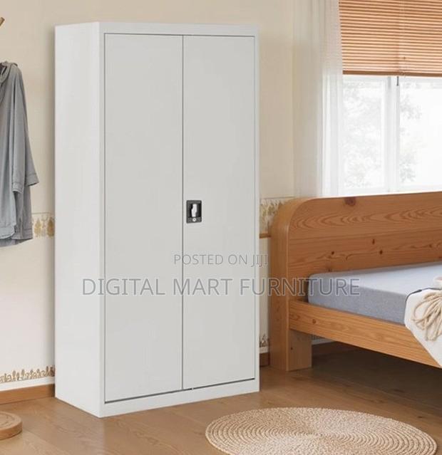 White Two Door Steel Teachers Lockable Cabinet - thumbnail 3