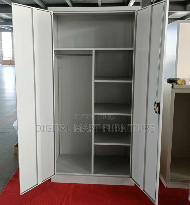 White Two Door Steel Teachers Lockable Cabinet - thumbnail 4