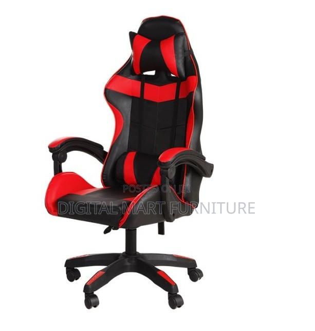Red Gaming Reclining Chair With Rolling Legs - thumbnail 2