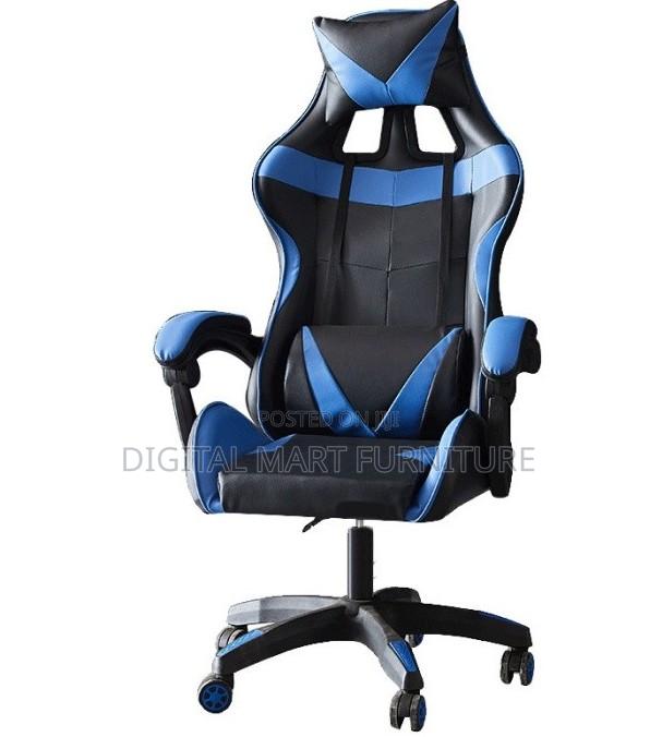 Red Gaming Reclining Chair With Rolling Legs - thumbnail 3