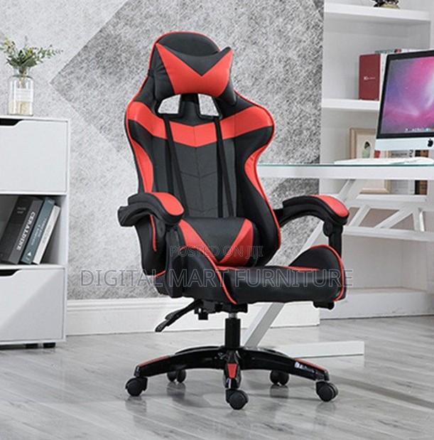 Red Gaming Reclining Chair With Rolling Legs - thumbnail 4