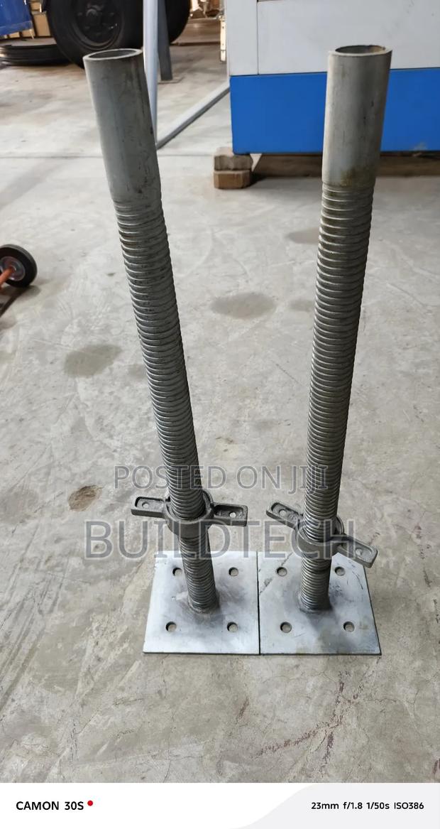 Scaffolding Base Jacks in Industrial Area - main view