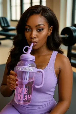 1200ml Cute Water Bottle With Straw.