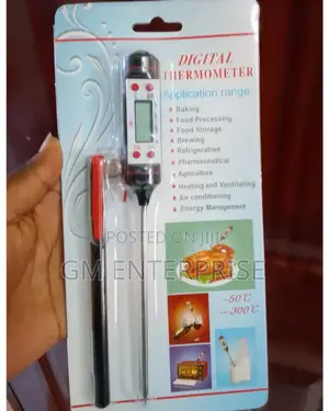 Digital Food Thermometer Battery Operated With Led Display.