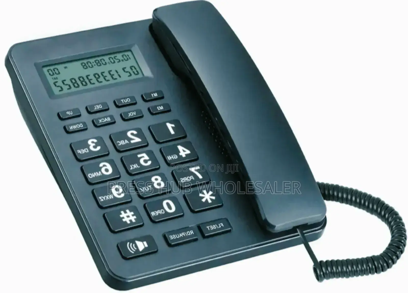 Black Corded Landline Telephone With an LCD Display* 