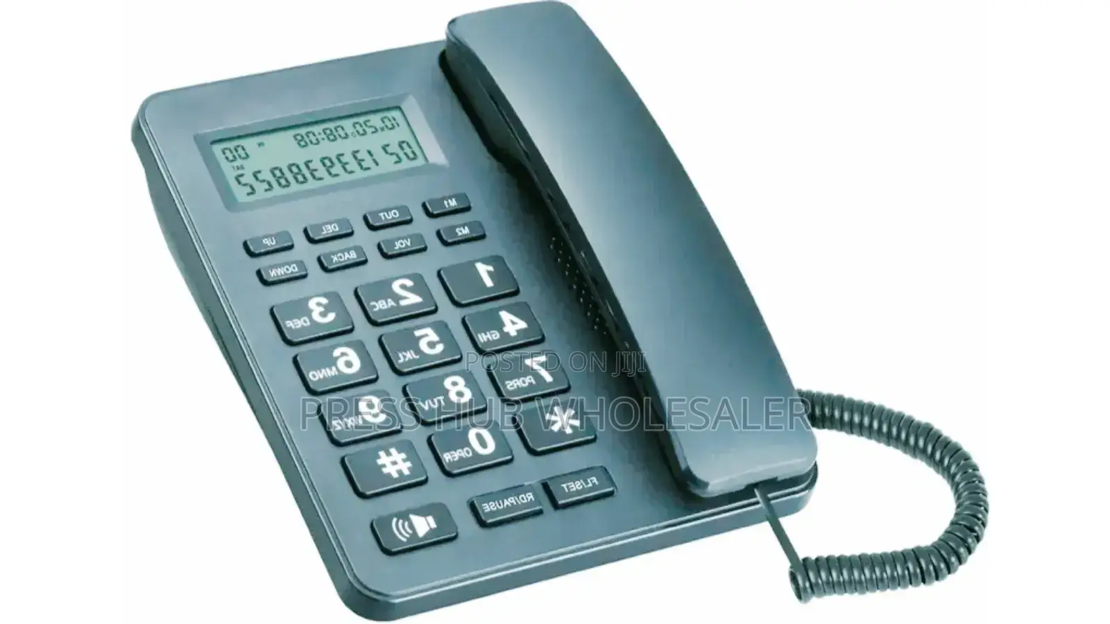 Black Corded Landline Telephone With an LCD Display* 