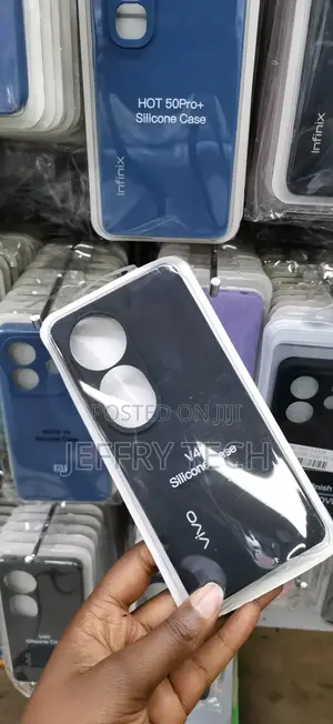 Mobola Vivo V40 Liquid Silicone Case With Cloth Lining Inside