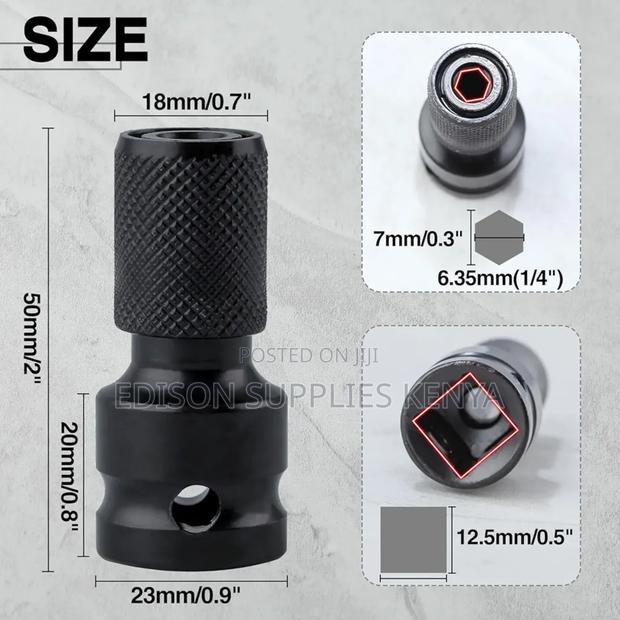 Ingco 1/2" Square Drive to 1/4" Hex Socket Adapter for Impact Wrench - thumbnail 7