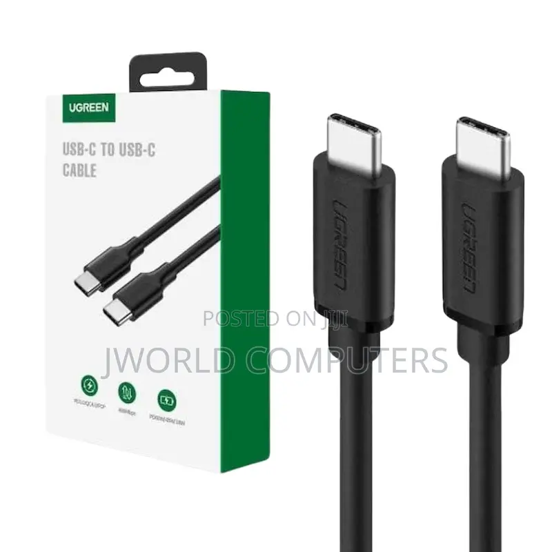 Ugreen Usb-C 2.0 Male to Male 3a Cable 2m (Black) - Us286