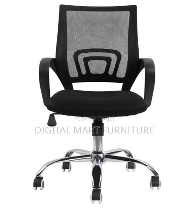 Black Mesh Chair With Blue Finish - thumbnail 2