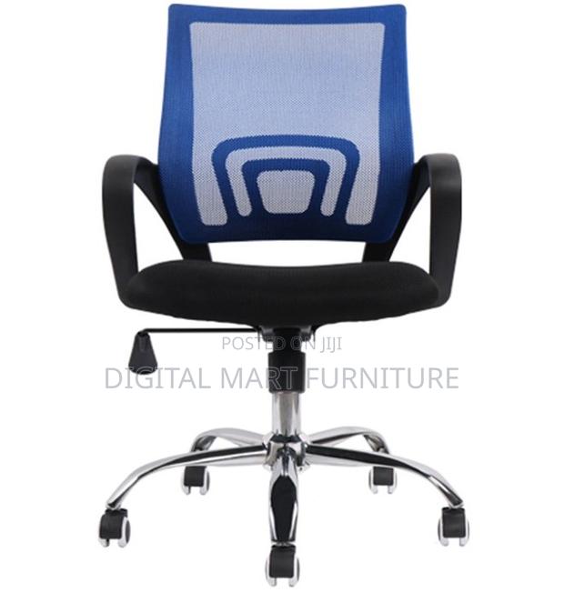 Black Mesh Chair With Blue Finish - thumbnail 3