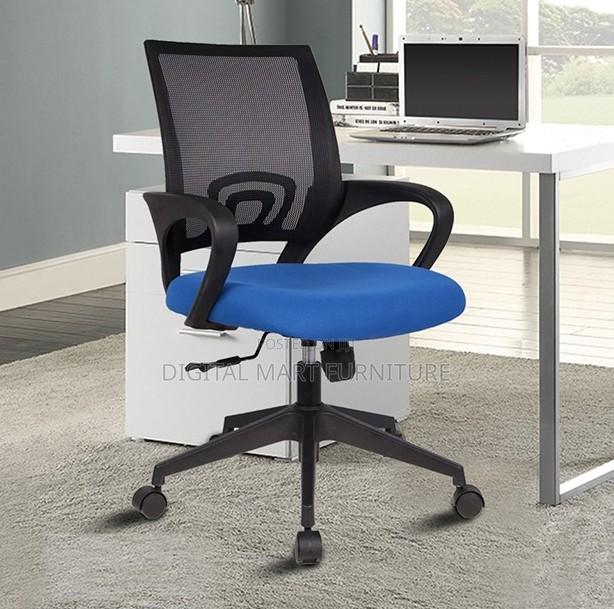 Black Mesh Chair With Blue Finish - thumbnail 4