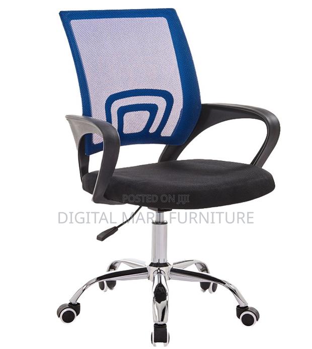 Black Mesh Chair With Blue Finish - thumbnail 6