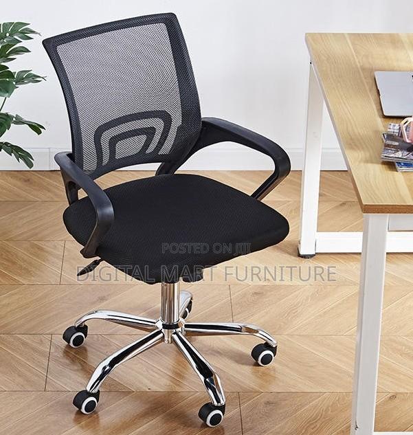 Black Mesh Chair With Blue Finish - thumbnail 7