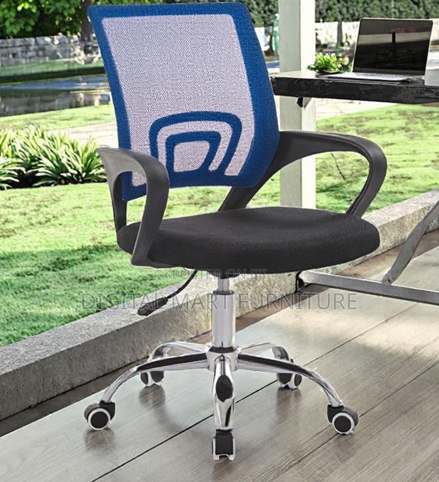 Black Mesh Chair With Blue Finish - thumbnail 9