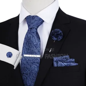 Executive Tie Plus Pocket Square+Bowtie+Cufflinks