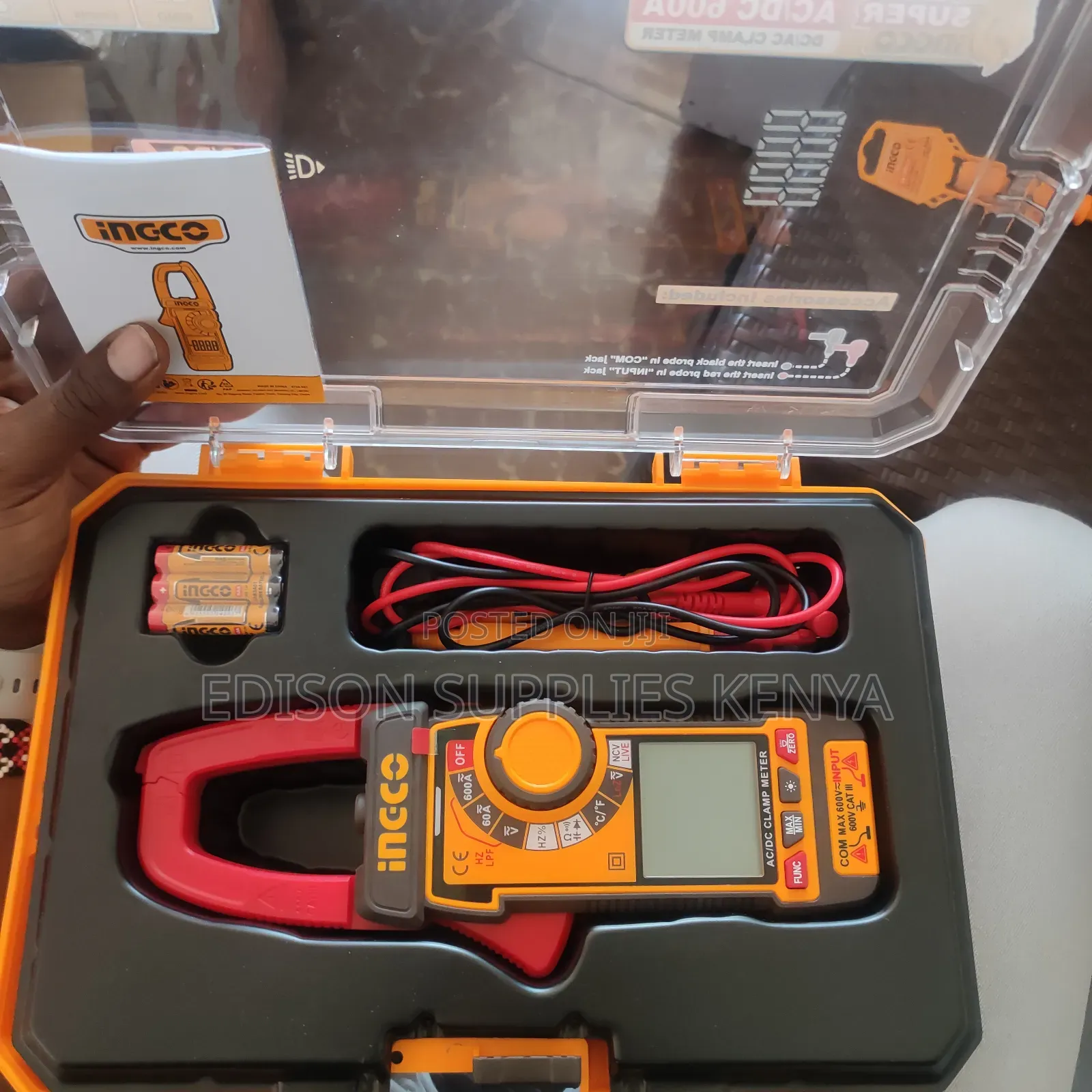 Ingco Ac/Dc Digital Clamp Meter 600amps 600 Volts Electrical Tester
