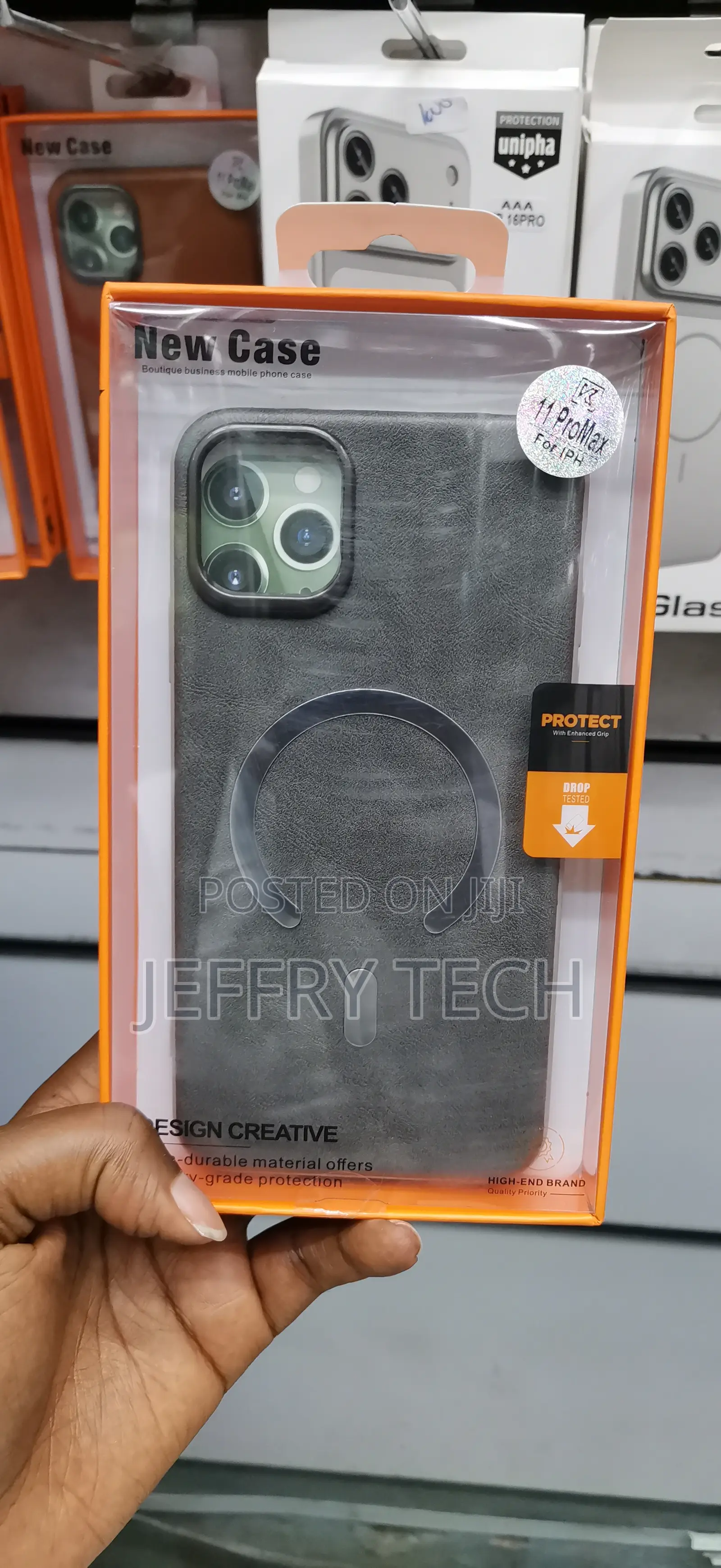 Jaroie iPhone 11 Pro Max Leather Back Case Compatible With Magsafe