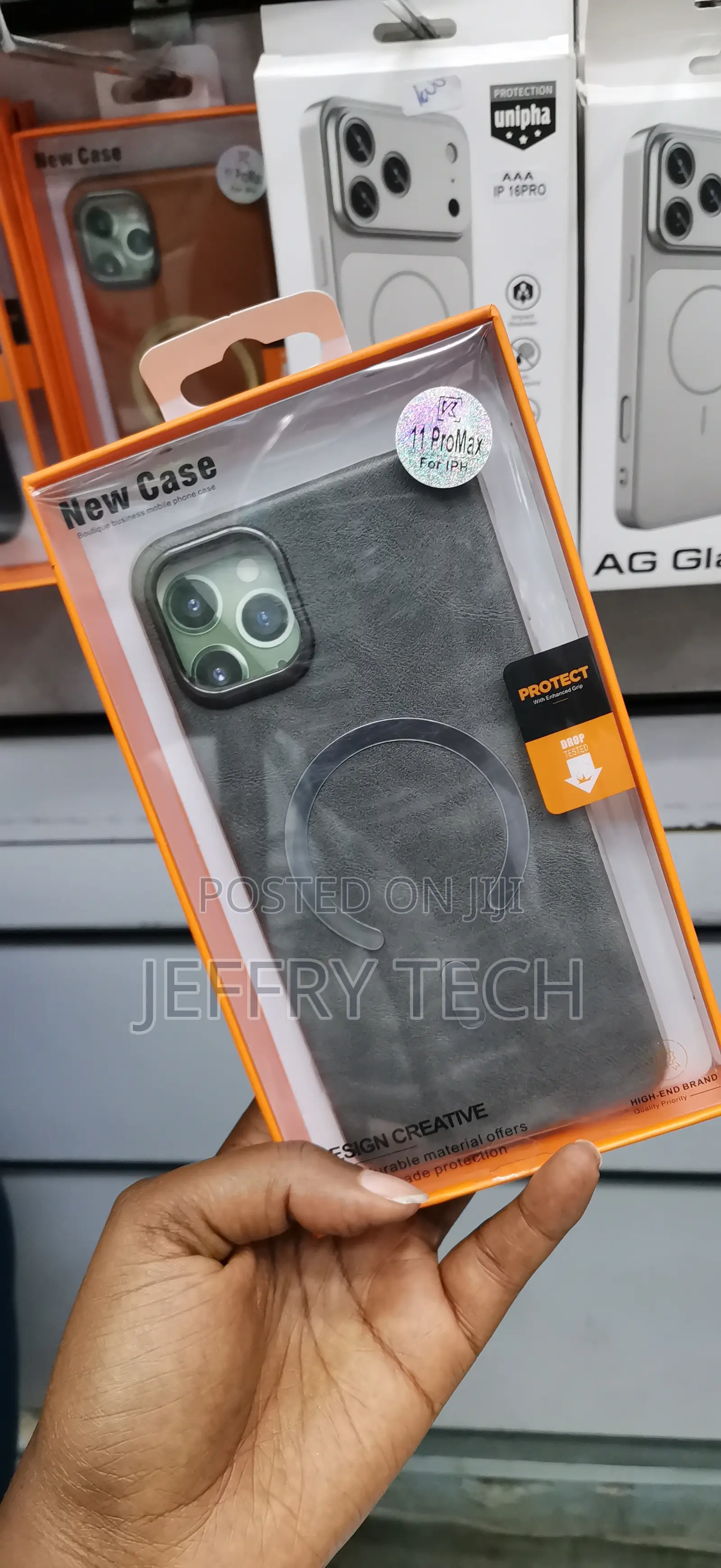 Jaroie iPhone 11 Pro Max Leather Back Case Compatible With Magsafe